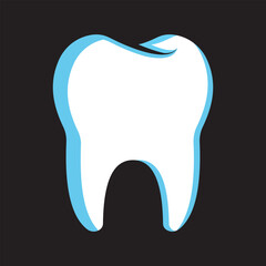 tooth blue effect flat design