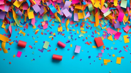 Colorful sticky notes on a background of colored sheets of paper.