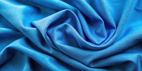 Obraz premium Blue randomly folded cotton fabric, textile background , fabric, cotton, blue, folded, texture, abstract, background
