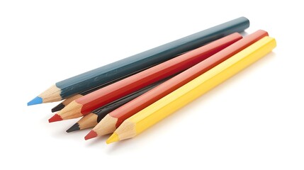Fototapeta premium Colorful pencils isolated on white background. Close-up.