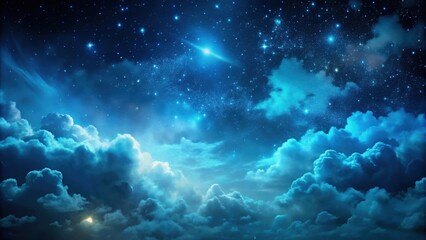 Fototapeta premium Black blue dark teal night sky with clouds, night sky, clouds, moody, atmospheric, dark, mysterious, celestial, ethereal