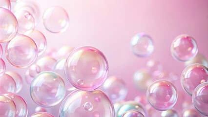 Close up of bubbles on soft pink background, perfect for skincare product advertisement , skincare, bubbles,delicate