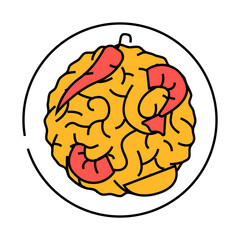 pad thai cuisine line icon vector. pad thai cuisine sign. isolated symbol illustration