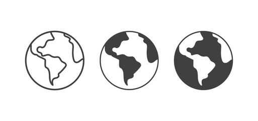 countries regions earth globe simple icons