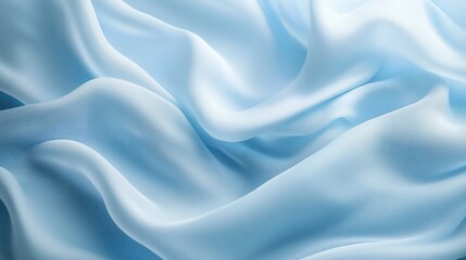 Obraz premium Soft, flowing light blue fabric with gentle waves and folds.