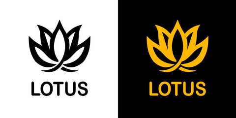 Elegant lotus flower logo in minimalist design. Perfect for wellness brands, yoga studios, beauty products, or any business looking for a symbol of purity, balance, and tranquility