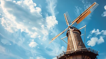Windmill The Sky And Stormy