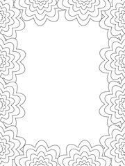 All these designs are hand-drawn and unique 
Flower Border Beautiful black and white illustration for adult coloring book,
This is a printable Beautiful Zentangle Coloring page for KDP Interior, POD p