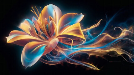 Colorful flower in Neon colors. Neon abstract background. Multicolor floral background. Neon flower backdrop