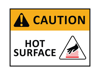 caution hot surface sign vector design illustrator