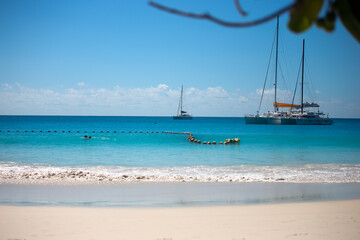 The scenery of Seychelles islands in the Indian Ocean