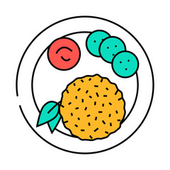 khao pad thai cuisine line icon vector. khao pad thai cuisine sign. isolated symbol illustration