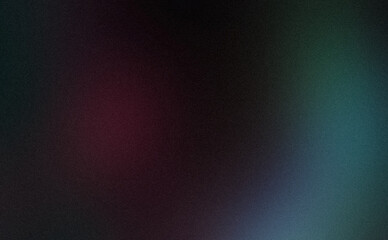 Dark green magenta red color spot grainy gradient with spotlight backdrop design. Elegant black multicolored noisy gradient, bright, shine, glow, noise, grain effect banner and poster