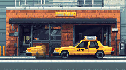 Taxi Stand pixel art
