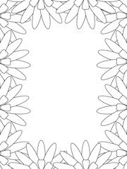 All these designs are hand-drawn and unique 
Flower Border Beautiful black and white illustration for adult coloring book,
This is a printable Beautiful Zentangle Coloring page for KDP Interior, POD p