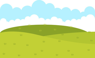 Green Field Cartoon Illustrations