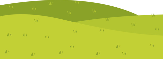 Green Field Cartoon Illustrations
