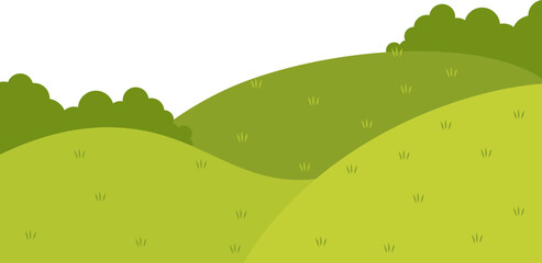 Green Field Cartoon Illustrations