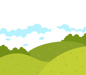 Obraz premium Green Field Cartoon Illustrations