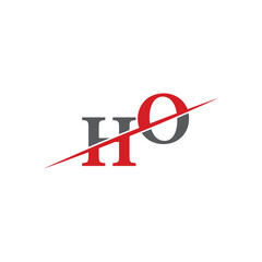 Minimalist HO Logo with Dynamic Diagonal Line