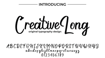 Creative Long Font Stylish brush painted an uppercase vector letters, alphabet, typeface