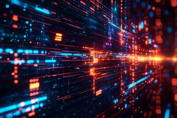 Digital Technology background of data and network