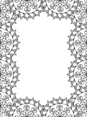 All these designs are hand-drawn and unique 
Flower Border Beautiful black and white illustration for adult coloring book,
This is a printable Beautiful Zentangle Coloring page for KDP Interior, POD p