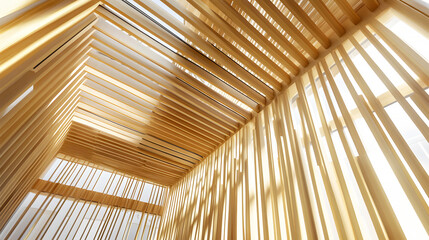 Modern Lattice Ceiling with Slanted Beams