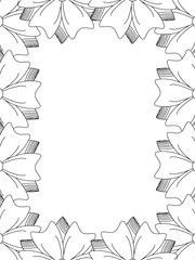 All these designs are hand-drawn and unique 
Flower Border Beautiful black and white illustration for adult coloring book,
This is a printable Beautiful Zentangle Coloring page for KDP Interior, POD p