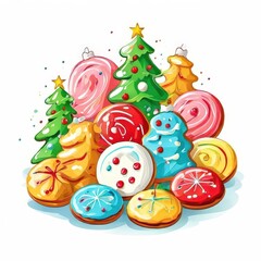 the AI Image Generator, Traditional christmas cake. Holiday icing.