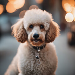 Realistic Poodle Dog Closeup View