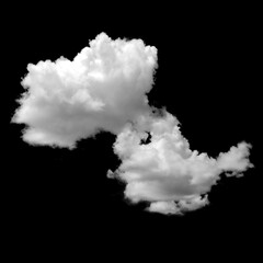 Set of white clouds isolated on black background. Fog or smog background. Collection of different...