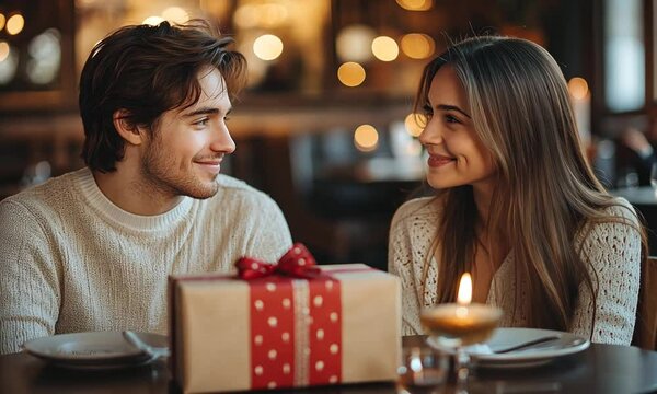 couple celebrating christmas