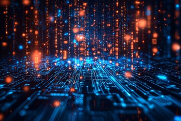 Obraz premium Digital Technology background of data and network