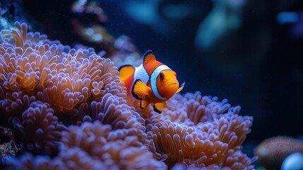 Clownfish Swimming in a Coral Reef