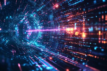 Digital Technology background of data and network