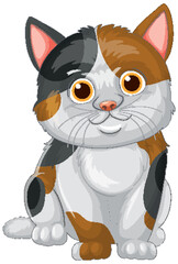 Cute Calico Cat Illustration