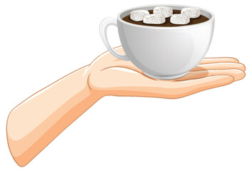 Hand Holding Cup of Hot Cocoa