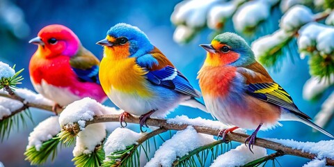 Fototapeta premium Winter Birds Coloring Pages for Kids - Fun and Creative Activities to Embrace the Season's Charm