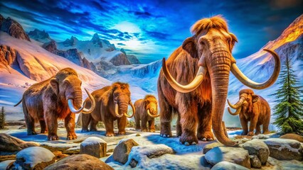 Woolly Mammoth Exhibit in Philadelphia Museum Showcasing Prehistoric Life and Ice Age History