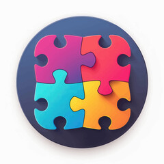 Colorful Puzzle Pieces on a Circle  
