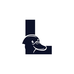 Letter L Platypus logo icon vector