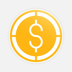 Dollar currency coin icons. American money symbol, with modern gradient fill style. Dollar Sign Icon