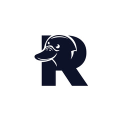 Letter R Platypus logo icon vector