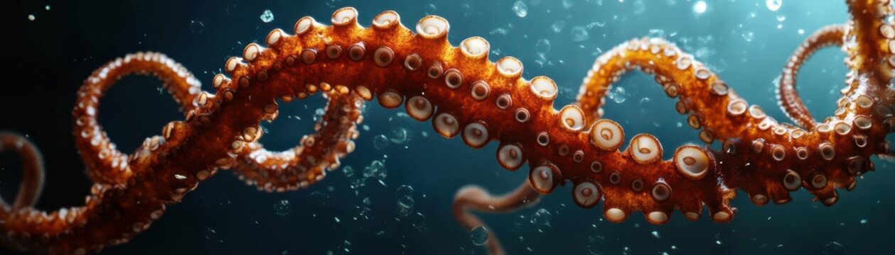 Squid DNA Cycle A double helix made of squid tentacles, symbolizing the genetic cycles of life