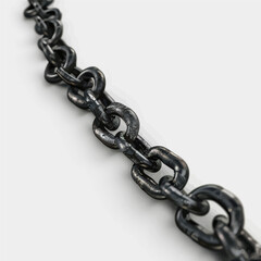 Obraz premium Metal Chain Links on White Background 