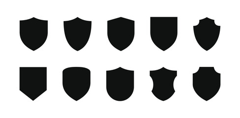 shield vector set black vector design illustrator