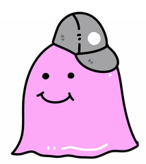 cartoon happy ghost, illustration