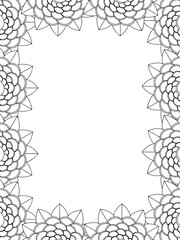 All these designs are hand-drawn and unique 
Flower Border Beautiful black and white illustration for adult coloring book,
This is a printable Beautiful Zentangle Coloring page for KDP Interior, POD p