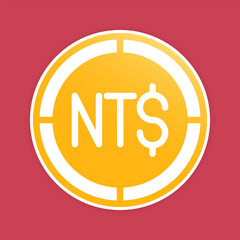Dollar coins icons. Taiwanese money symbol, stylish currency symbol with modern gradient fill illustration.